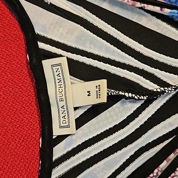 Dana Buchman Black textured multicolored static print Medium EUC - Picture 4 of 7